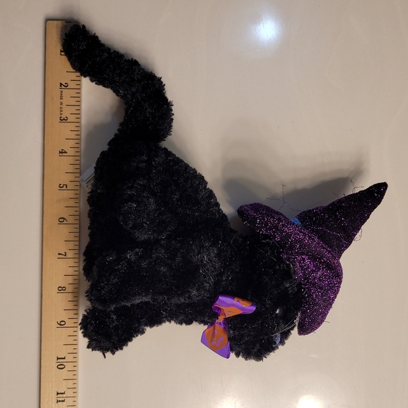 Black Cat With Sparkling Purple Witch's Hat & Jack O Lantern Bow-Tie DAN DEE - Picture 6 of 16